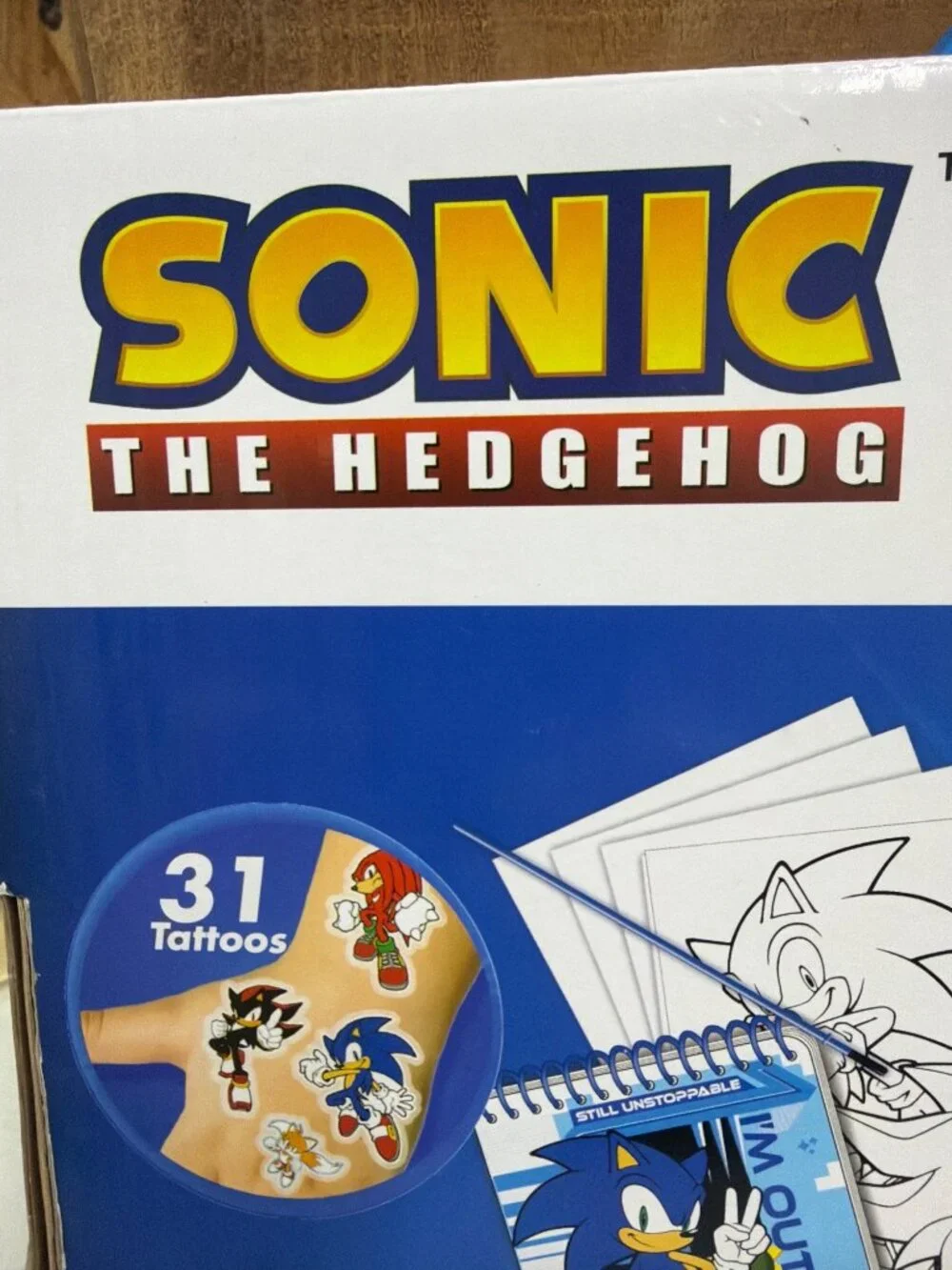 Sonic The Hedgehog Creativity Fun Art Set With Stickers Tattoos Markers Paints